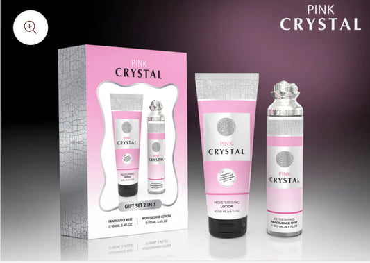 PINK CRYSTAL FRAGRANCE MIST + LOTION GIFT SET 2 IN 1 - 100ML (3.40z) BY MILESTONE